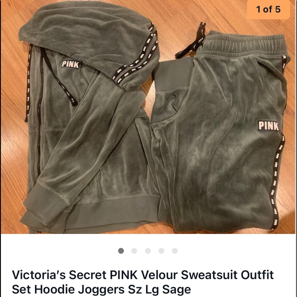 Victoria secret velour jogger set